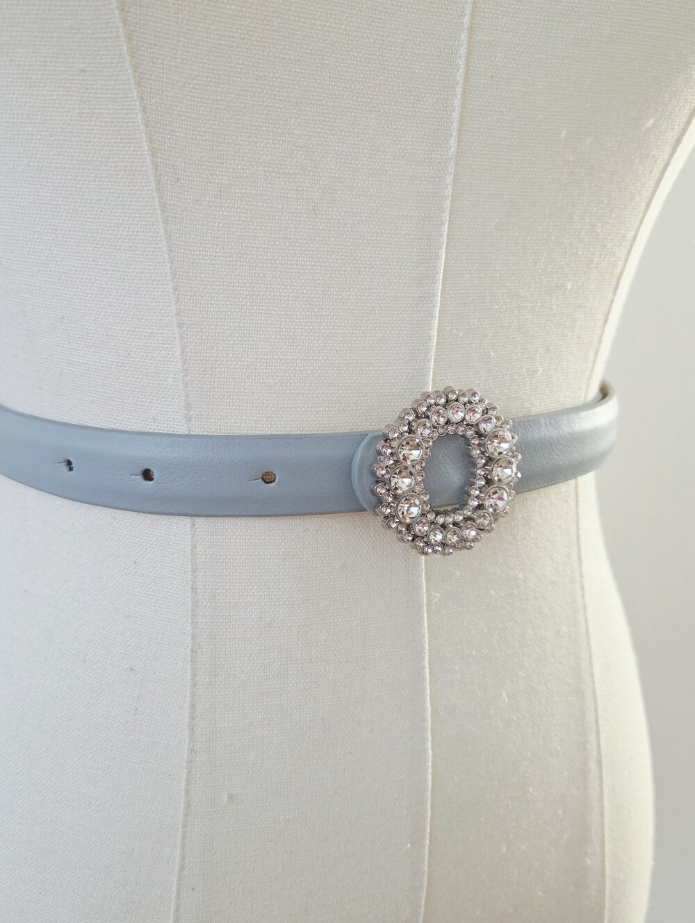 Baby Blue Belt With Rhinestone Buckle - Picture 7 of 9